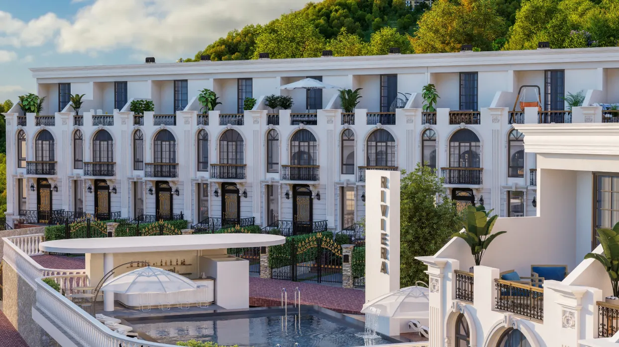 Riviera: фасад таунхаусов